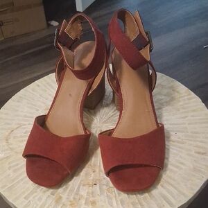 Burgundy Suede Women's Sandals